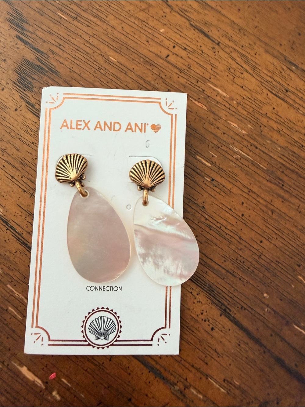 Alex and Ani Gold and Pearl Seashell Stud Earrings